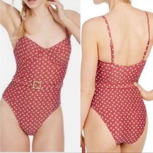 WeWoreWhat Danielle One Piece Belted Star Swimsuit XS